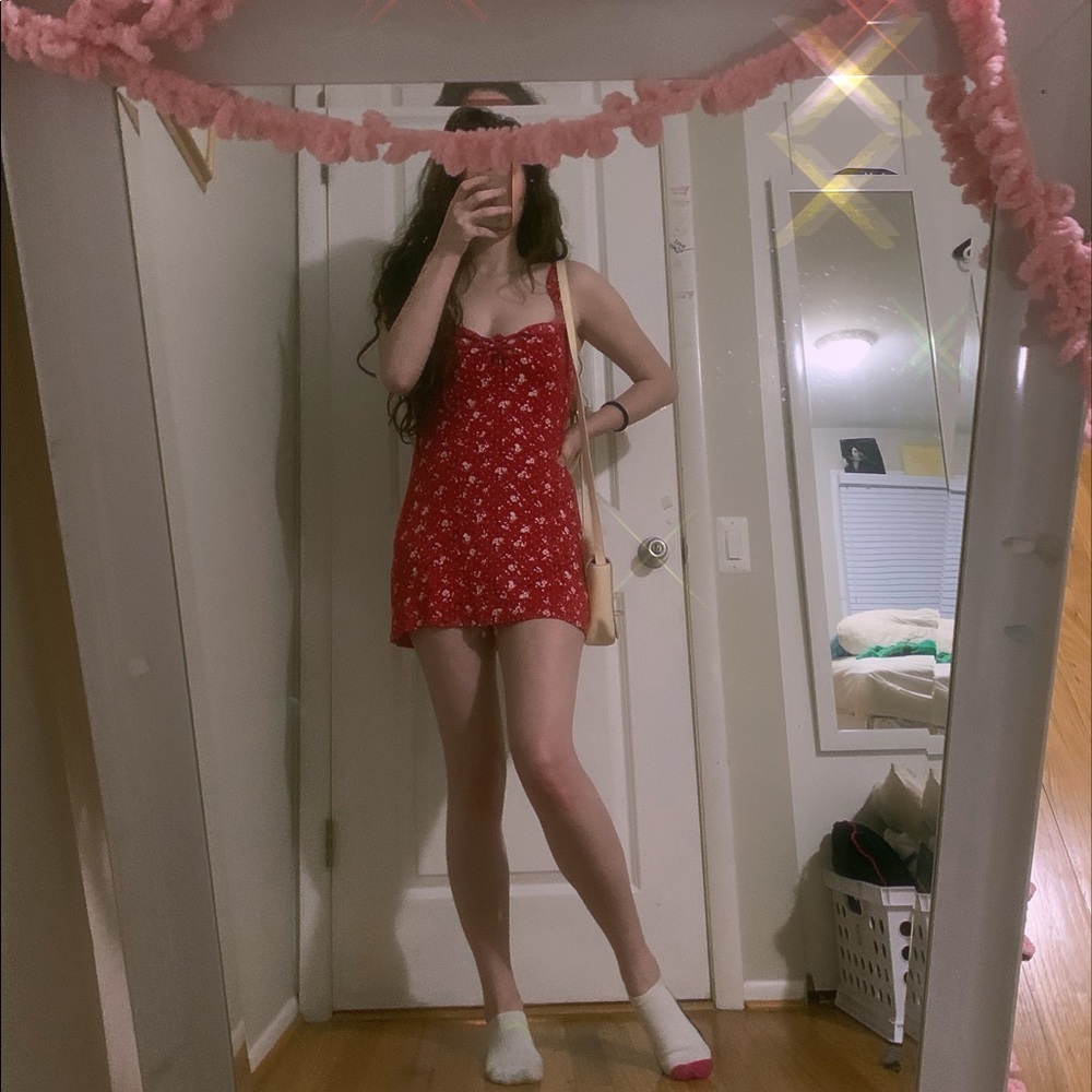 Cindy Kimberley Red Flower Mini Dress